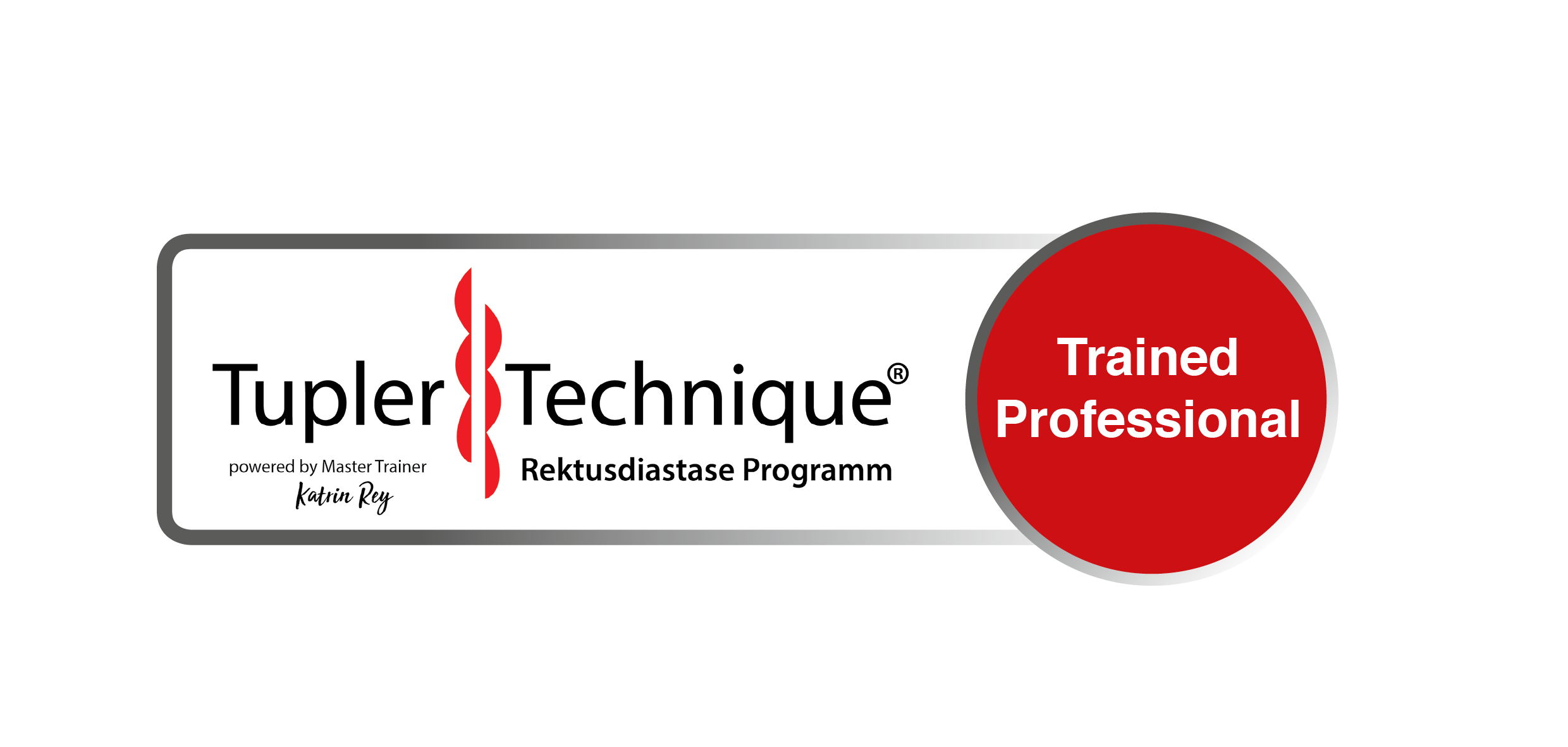 Auszeichnung und Logo für die Qualifikation zum Titel Tupler Technique® Trained Professional.